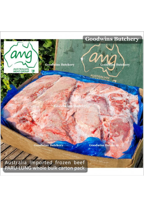 Beef LUNG - PARU frozen Australia AMG whole cut bulk carton pack +/- 18kg (price/kg)